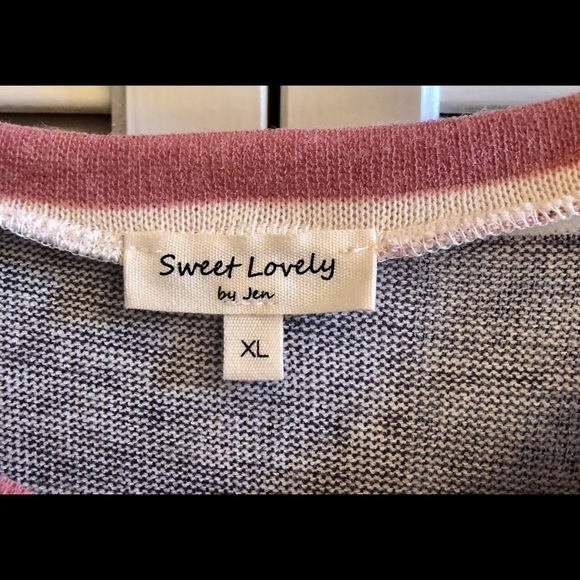 Sweet Lovely Knit Dress Pockets Long Sleeve Stripe XL Style SD 191099 - Picture 4 of 8